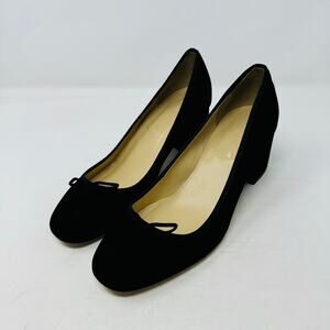J. Crew Womens Pump Casual Comfort Shoes Mid Heel Round Toe Black Size 7
